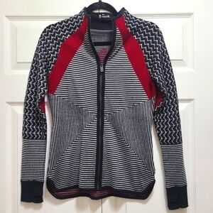 Smartwool Women's Zigzag Black and Red Cardigan